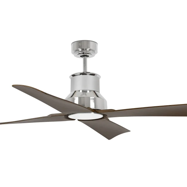 Faro Winche - ventilateur de plafond avec lumière et télécommande - Ø 127 cm - 16W LED inclus - chrome et marron
