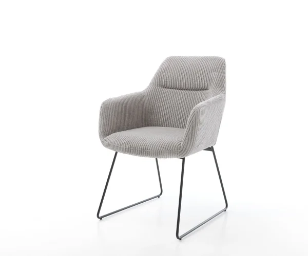 Fauteuil Pejo-Flex corde gris argenté cadre patin noir