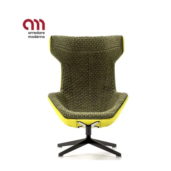 Fauteuil Take a line for a walk Moroso pivotant matelassé