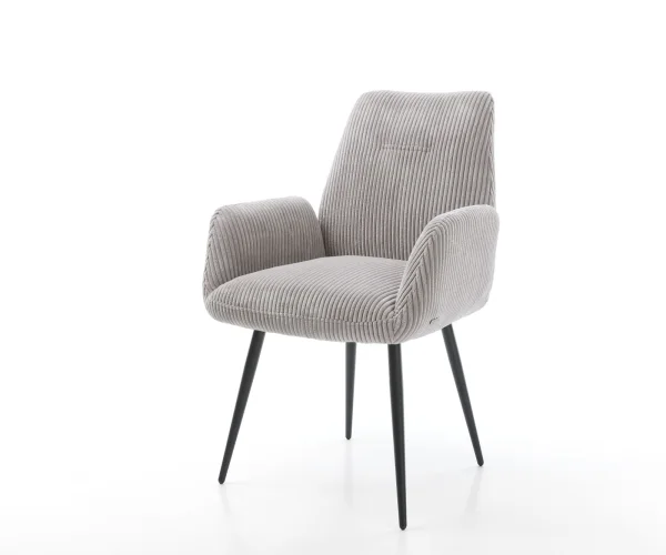 Fauteuil Zoa-Flex corde gris argenté 4-pieds conique noir