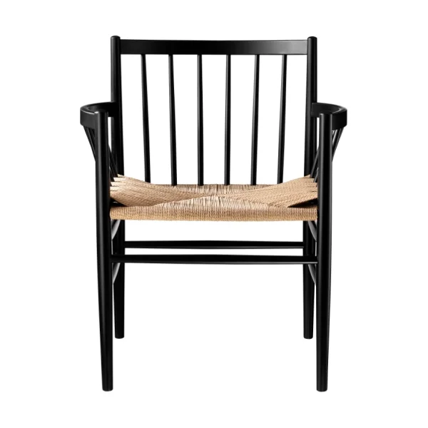 FDB Møbler Chaise à accoudoirs J81 Nature-beech black painted