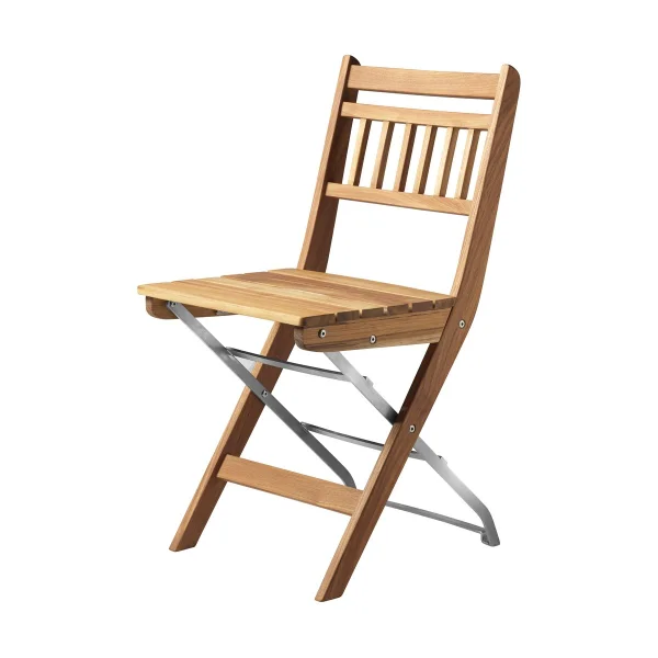 FDB Møbler Chaise de balcon M23 Lilleø Teak-acier inoxydable
