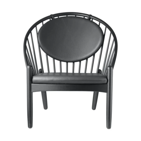 FDB Møbler Chaise J166 Jørna Oak black painted-black leather