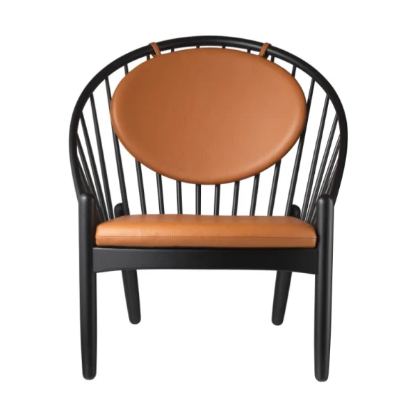 FDB Møbler Chaise J166 Jørna Oak black painted-cognac leather
