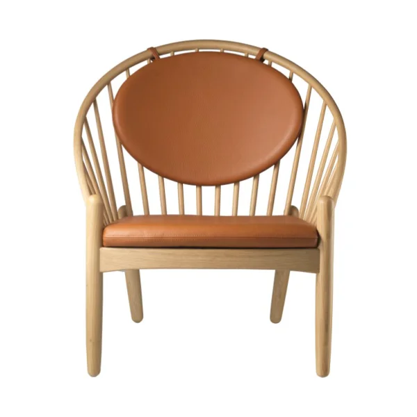 FDB Møbler Chaise J166 Jørna Oak nature lacquered-cognac leather