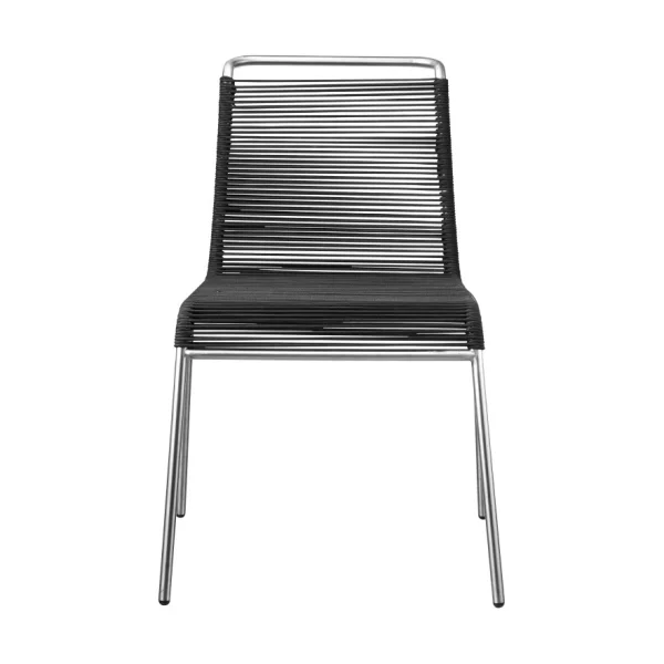 FDB Møbler Chaise M20 Teglgård Cord Chair Black-stainless steel