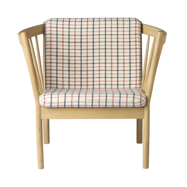 FDB Møbler Fauteuil J146 Oak nature lacquered-red diced
