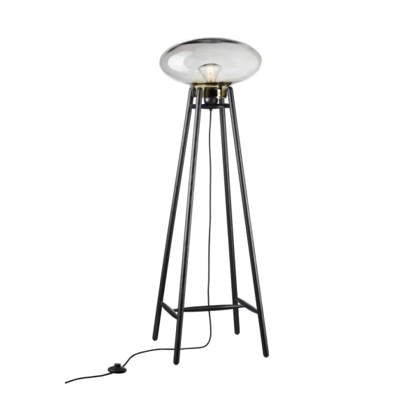 FDB Møbler Lampe sur pied U5 Hiti Smokey grey-oak black painted
