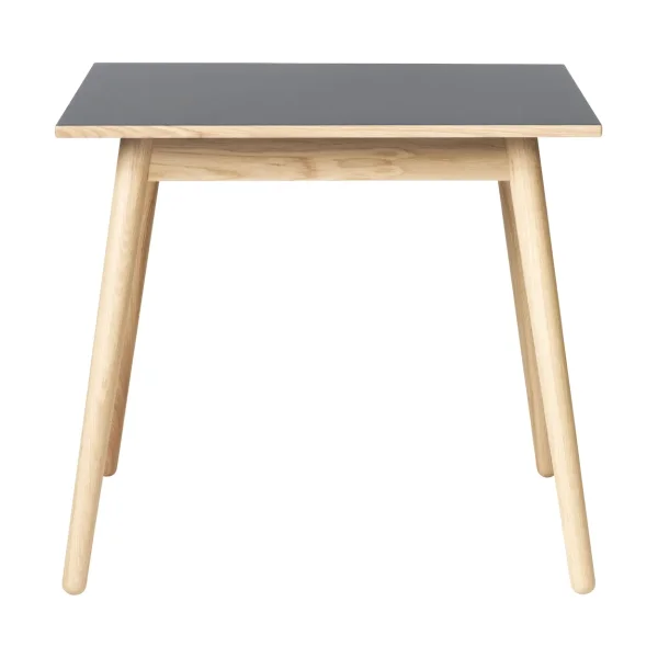 FDB Møbler Table à manger C35A 82x82 cm Linoléum gris clair – chêne naturel, vernis à base d’eau