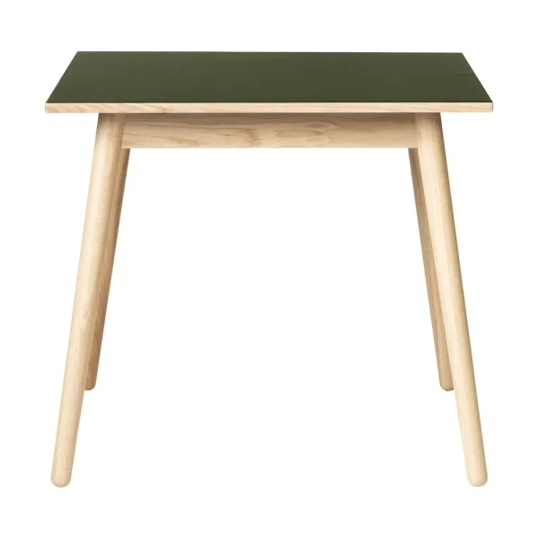FDB Møbler Table à manger C35A 82x82 cm Linoléum olive – chêne naturel, vernis à base d’eau