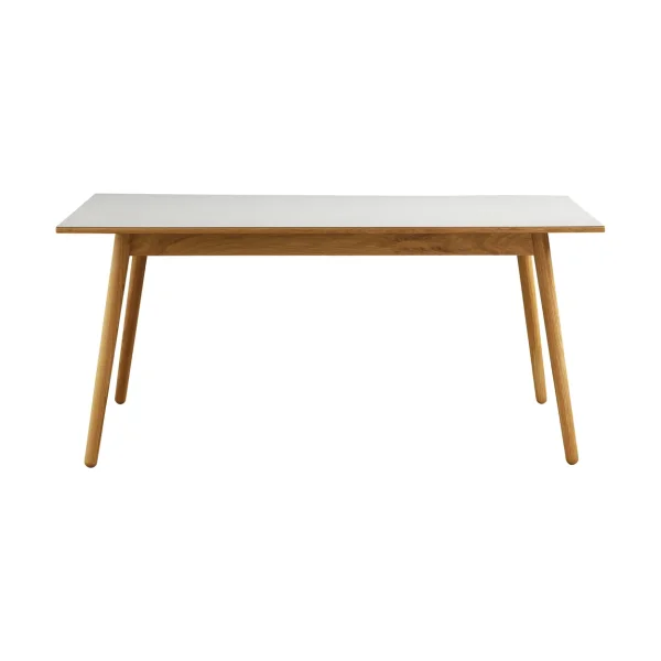 FDB Møbler Table à manger C35B 82x160 cm Linoléum gris clair – chêne naturel, vernis à base d’eau