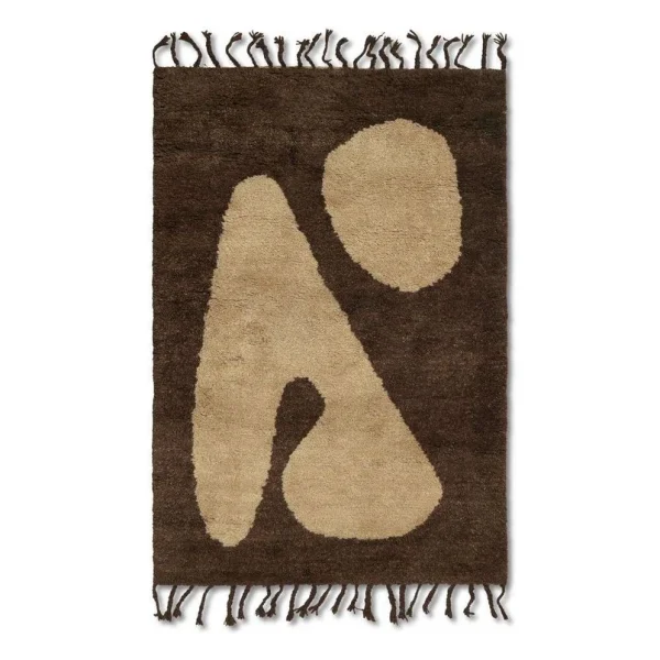 ferm LIVING - Abstract Tapis Small Brown/Off-White