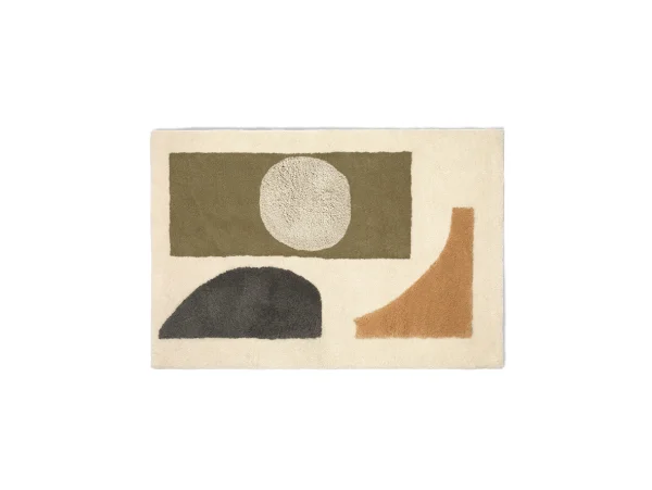 ferm LIVING - Bloco Tufted Tapis Large Vert/Off-White