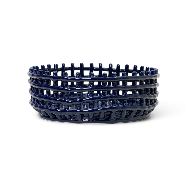 Ferm Living Bol tressé Ceramic Blue