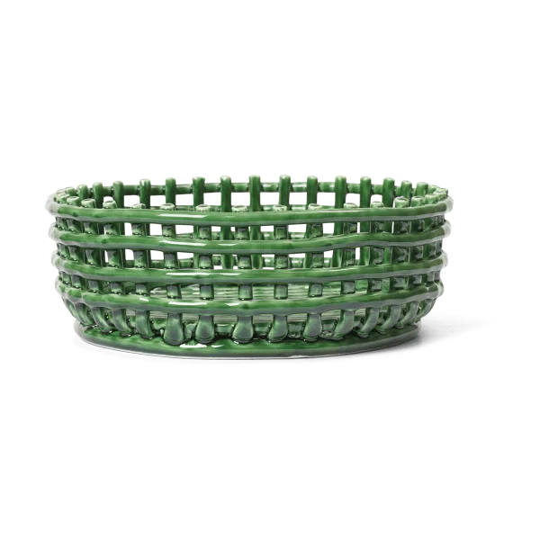 Ferm Living Bol tressé Ceramic Emerald Green