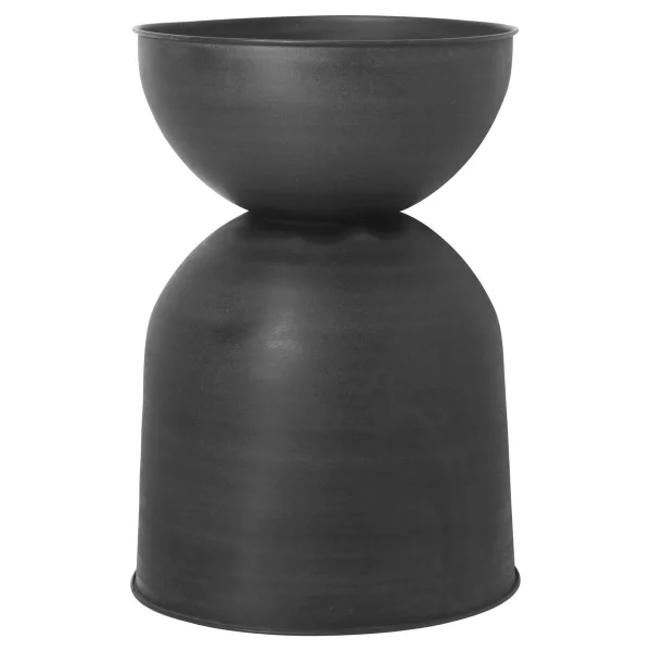 ferm LIVING Cache-pot Hourglass grand Ø50 cm Noir-gris foncé