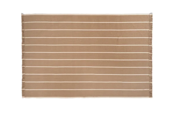 ferm LIVING - Calm Kelim Tapis 140x200 Sombre Sable/Off-White