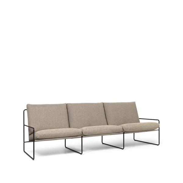 Ferm Living Canapé 3 places Desert Tissu dark sand, structure noire
