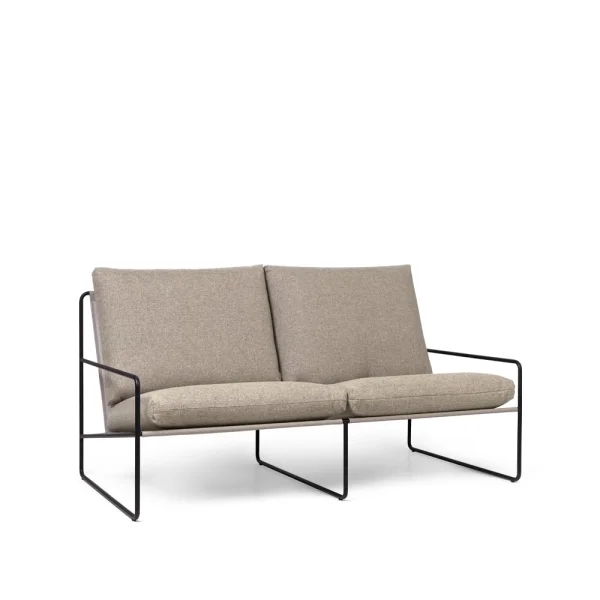 Ferm Living Canapé Desert 2 places Tissu dark sand, structure noire
