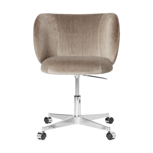 Ferm Living Chaise de dîner Rico sur roues Devoré Velvet Flint Grey