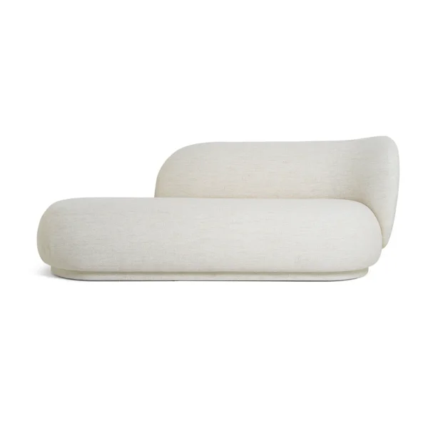 Ferm Living Chaise longue Divan Rico bouclé droite Blanc cassé