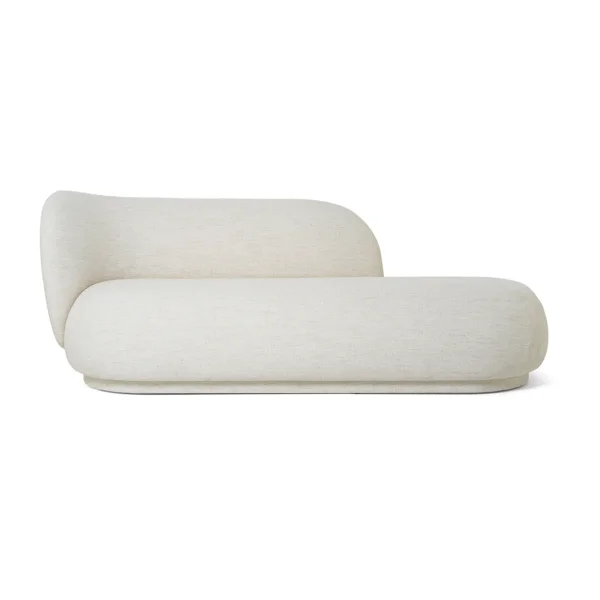 Ferm Living Chaise longue Divan Rico bouclé gauche Blanc cassé
