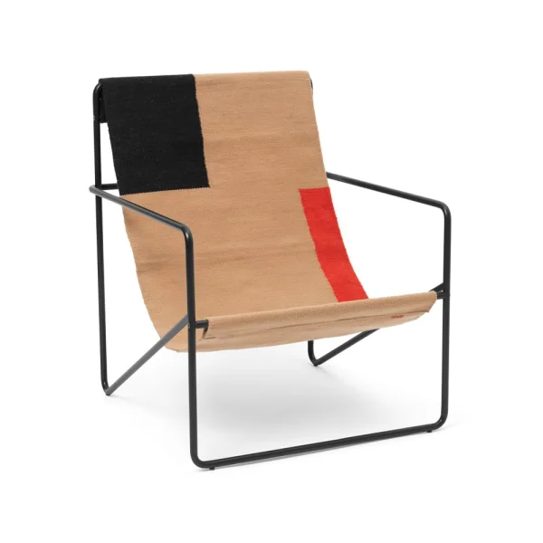 Ferm Living Chaise lounge Desert block, structure noire