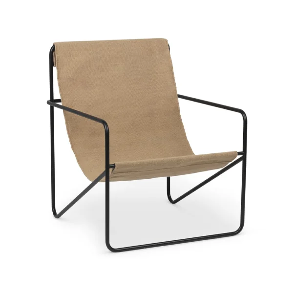 Ferm Living Chaise lounge Desert sand, structure noire