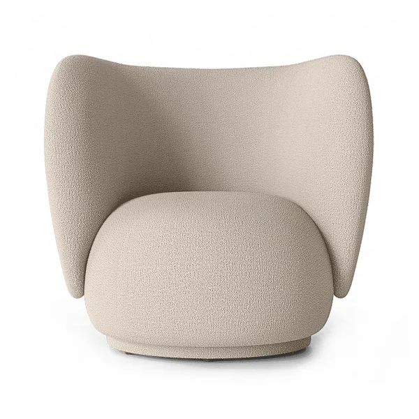 ferm LIVING Chaise lounge Rico bouclé Wool bouclé natural