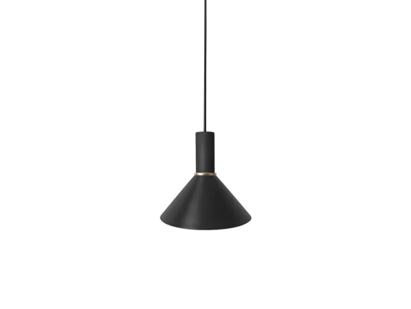 Ferm Living - Collect Suspension Cone Low Glossy Black/Brass