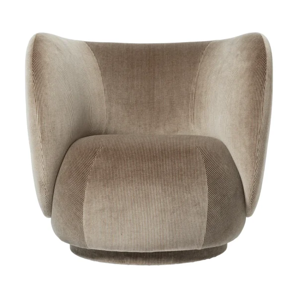Ferm Living Fauteuil de salon Rico Devoré velvet-Flint grey