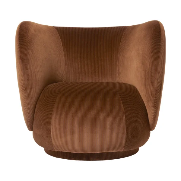 Ferm Living Fauteuil de salon Rico Devoré velvet-Rust