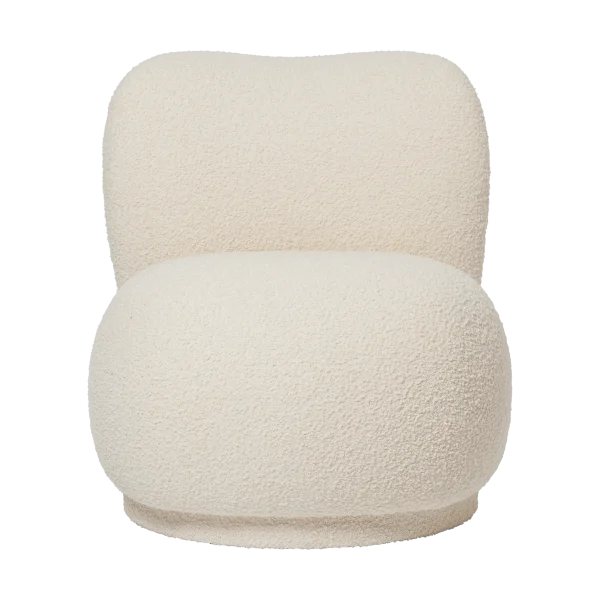 Ferm Living Fauteuil lounge Rico piccolo swivel Nordic Bouclé-Off-white