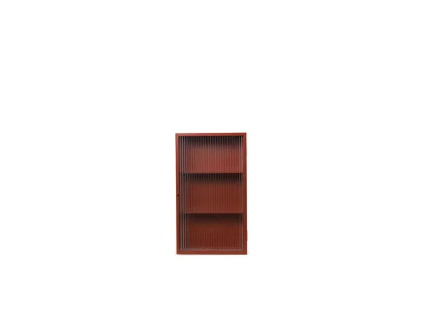 Ferm Living - Haze Wall Cabinet Reeded Glass Oxide Red