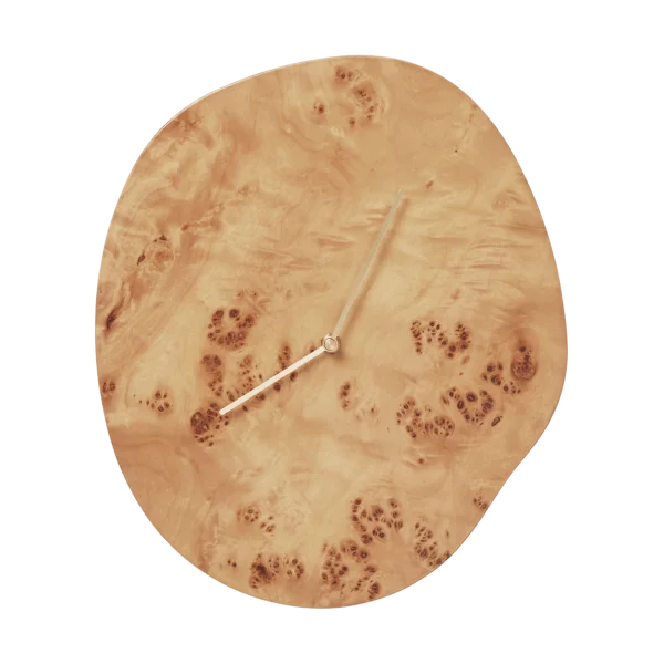 Ferm Living Horloge murale Melt 28x33 cm Natural burl