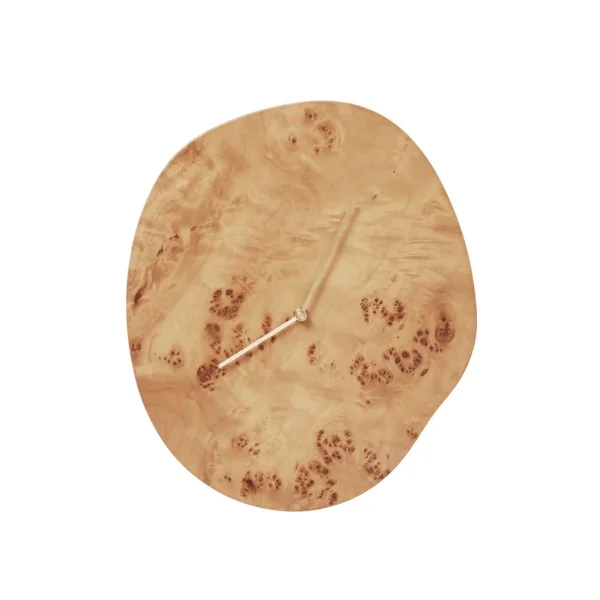 ferm LIVING - Horloge murale Melt, naturel, bois madré, hauteur 33 cm