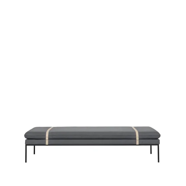 ferm LIVING Lit banquette Turn tissu fiord by kvadrat light grey, structure noire