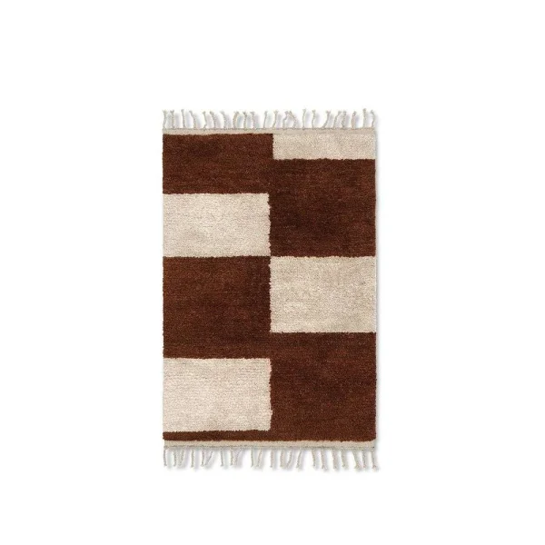 ferm LIVING - Mara Knotted Tapis S Sombre Brick/Off-White