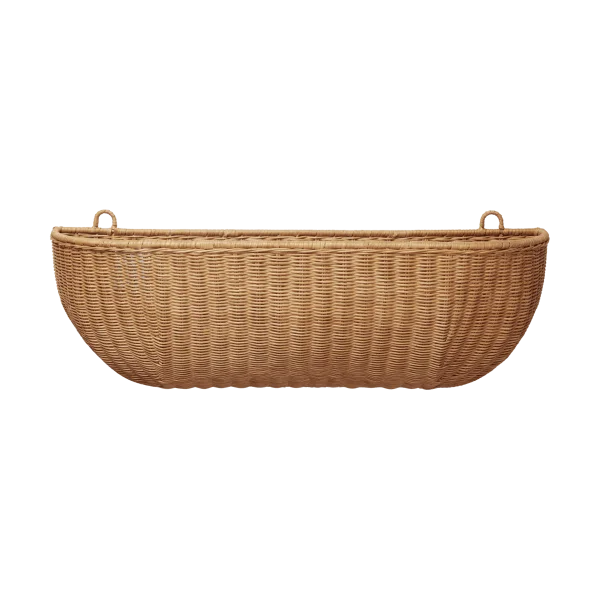 Ferm Living Panier mural Braided wall pocket 25x75 cm Natural