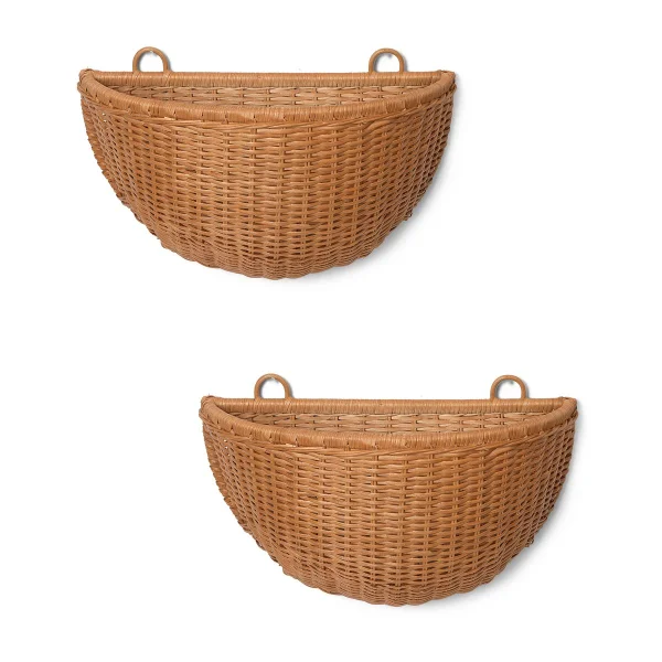 Ferm Living Paniers muraux Braided lot de 2 Natural