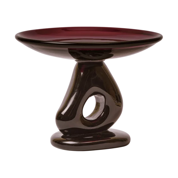 Ferm Living Plat Damo glass centerpiece Ø30 cm Dark grape