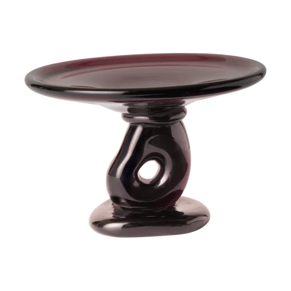 Ferm Living Plateau centre de table en verre Damo Ø21 cm Dark Grape