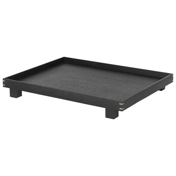 Ferm Living Plateau en bois Bon large Chêne teinté noir