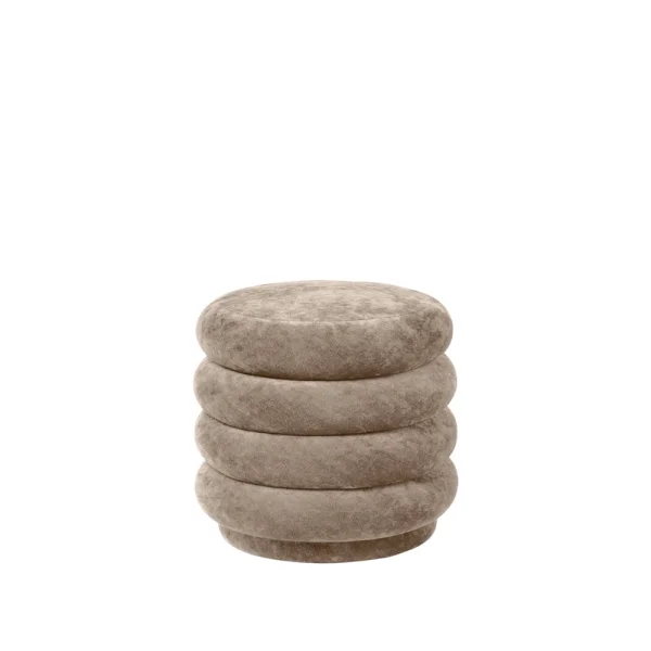 ferm LIVING Pouf Pouf Round tissu faded velvet 26 beige