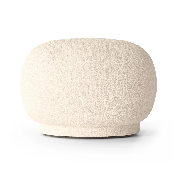 ferm LIVING Siège pouf Rico Laine bouclée blanc cassé