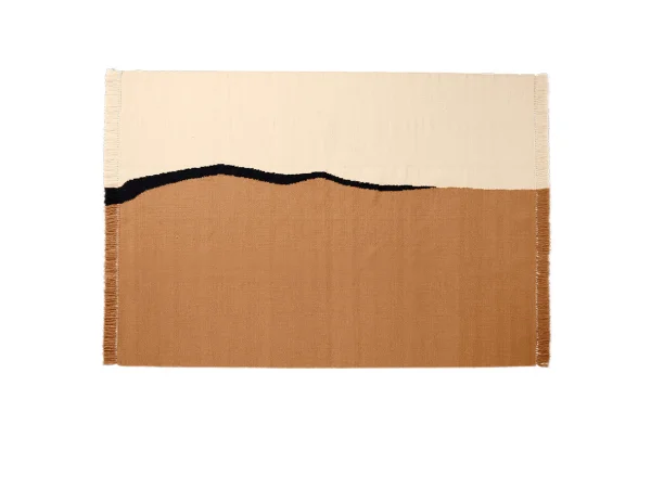 Ferm Living - Soil Kelim Rug 170x240 Dark Sable/Off-White