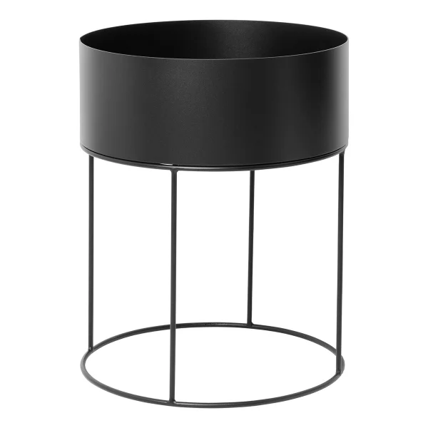 ferm LIVING Support ferm LIVING Plant Box rond noir