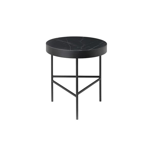 ferm LIVING Table basse Marble Table marbre noir, medium, structure noire