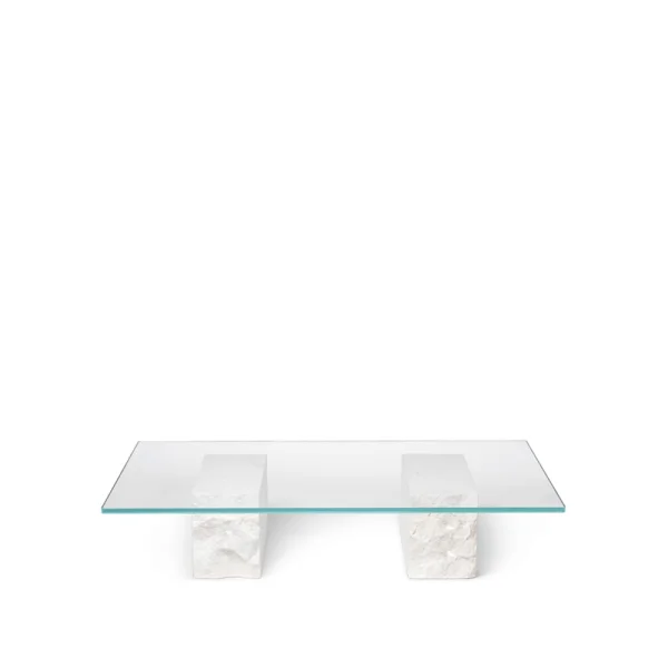 ferm LIVING Table basse Mineral verre, base en marbre