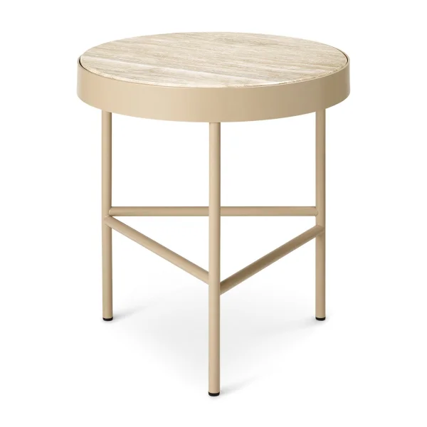 ferm LIVING Table basse Travertin Ø40 cm Cashmere